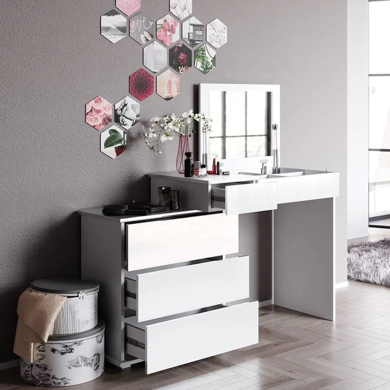 Coiffeuse Lotos Blanc 4 Coiffeuse Lotos Blanc – Image 2