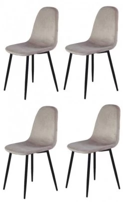 Lot De 4 Chaises En Velours - BIBA
