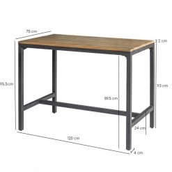 Table Haute L120cm Pin Recyclé Et Métal -Mobilier Soldes a17194cba1a64e4a8151d8ef09e48ffd
