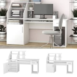 Bureau Ordinateur Edwin Blanc -Mobilier Soldes a595e1e96c38490c9409ab4003c347ab