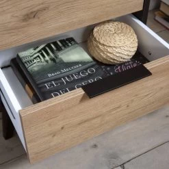 Table Chevet Koln 2 Tiroirs, Noire/Bois -Mobilier Soldes a960311f64374390b53ad940a420c9f3