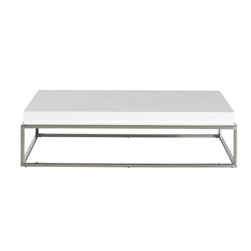 Table Basse En Bois Blanc Et Acier 6 Table Basse En Bois Blanc Et Acier – Image 4