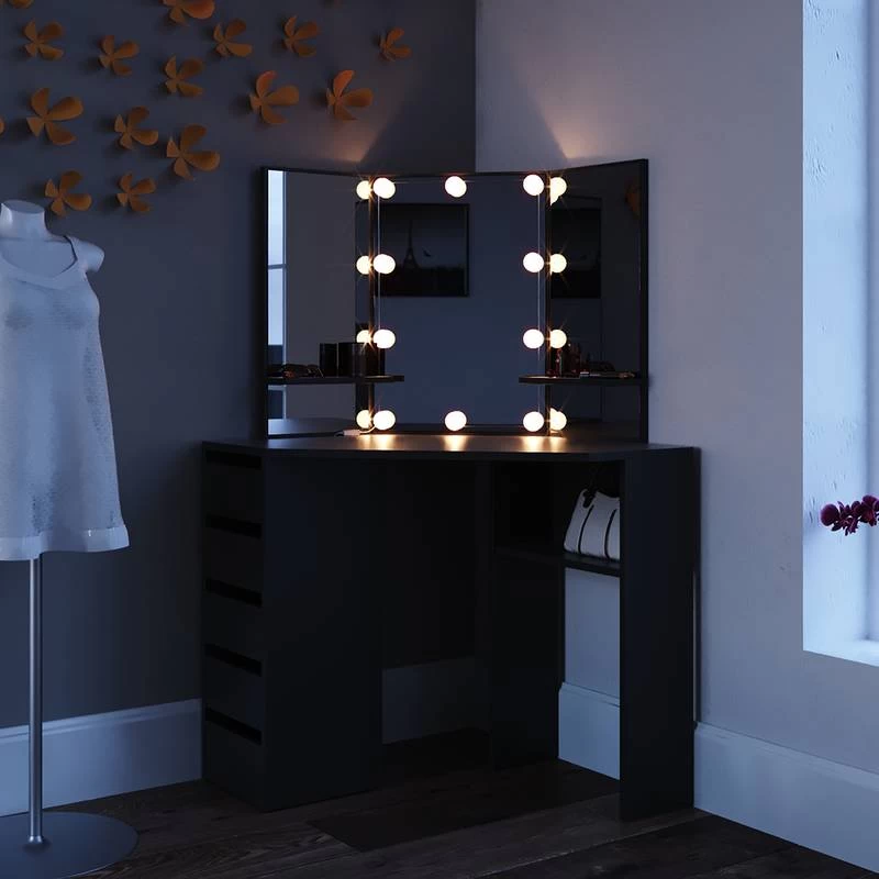 Coiffeuse Arielle Blanc/sonoma & LED 17 Coiffeuse Arielle Blanc/sonoma & LED – Image 15