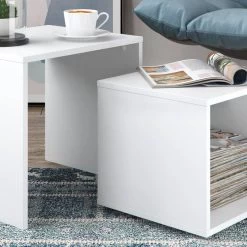 Table D'appoint Blanc Ensemble De 2 -Mobilier Soldes abe829834c37428e9b377d0d4a69f8d9