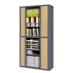 Armoire à Dossiers EasyOffice 41 Armoire à Dossiers EasyOffice -Mobilier Soldes aktenschrank easyoffice anthrazit buche 204 cm 1751206
