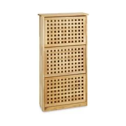 Meuble à Chaussures Haut En Bois Noyer