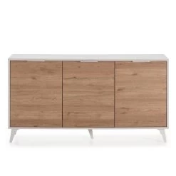Buffet 3 Portes Koln Blanc Et Bois -Mobilier Soldes b6bd2cc2a70c42ed8621793059c32b78