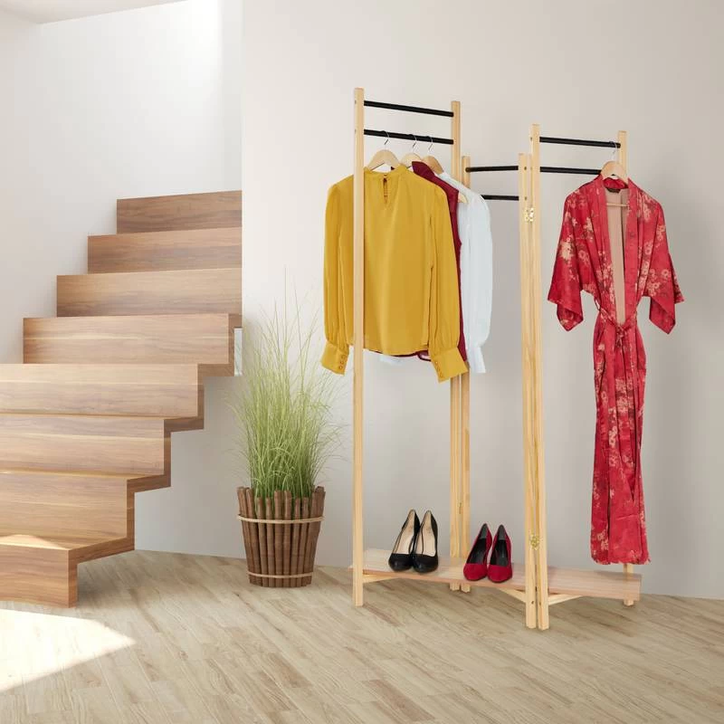 Portant à Vêtements Style Paravent 4 Portant à Vêtements Style Paravent – Image 2