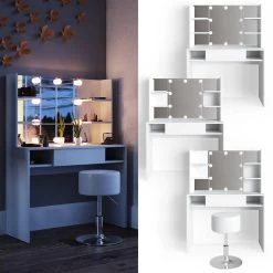 Coiffeuse Daenerys Avec Tabouret & LED -Mobilier Soldes bf4878817980486aa2ad89dfb622b874