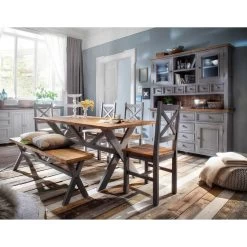 Vaisselier Balignton -Mobilier Soldes buffetschrank balignton kiefer massiv grau 4105552