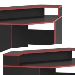 Bureau D'angle Kron Noir/rouge -Mobilier Soldes c4549ad28afa457c8151e2210652dfce