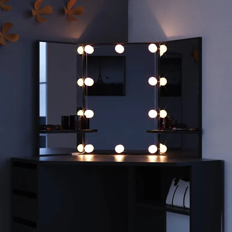 Coiffeuse Arielle Blanc/sonoma & LED 18 Coiffeuse Arielle Blanc/sonoma & LED – Image 16