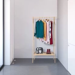 Portant En Bambou Pliable Avec étagère -Mobilier Soldes c9e1d6405e4448bd8f2ad9daf6fd1389