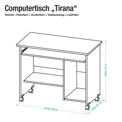 Table D'ordinateur Tirana -Mobilier Soldes computertisch tirana weiss 1389385