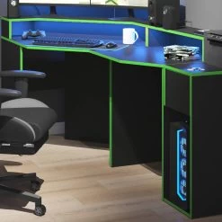 Bureau Ordinateur Kron Noir/Vert Set 6 -Mobilier Soldes d015056482a54b0f982eb820bdf60828