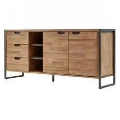 Buffet 170cm 3 Tiroirs 2 Portes Acacia