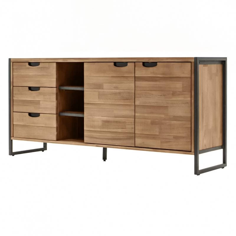 Buffet 170cm 3 Tiroirs 2 Portes Acacia 3 Buffet 170cm 3 Tiroirs 2 Portes Acacia