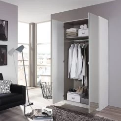 Armoire à Portes Pivotantes Minosa I -Mobilier Soldes drehtuerenschrank minosa i alpinweiss hochglanz weiss 91 cm 2 tuerig 3309005