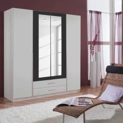 Armoire à Portes Battantes Nuevo -Mobilier Soldes drehtuerenschrank salta alpinweiss anthrazit 333836
