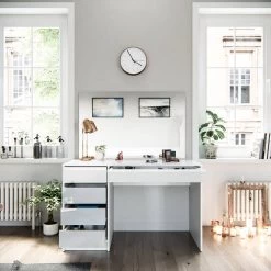 Coiffeuse Sherry Blanc Brillant Miroir -Mobilier Soldes e1e5ab1655fa41b8b07106cb4dc15532