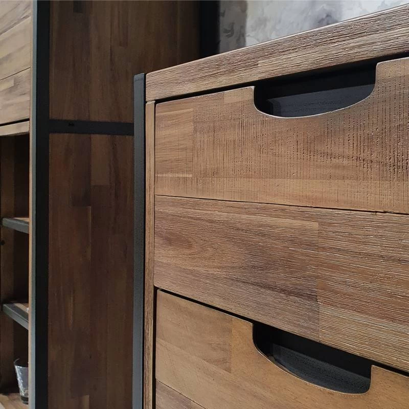 Buffet 170cm 3 Tiroirs 2 Portes Acacia 5 Buffet 170cm 3 Tiroirs 2 Portes Acacia – Image 3