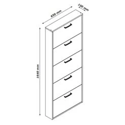 Meuble Chaussures Chêne H.164 Cm - TIDY -Mobilier Soldes e6cdb23f13a44c8793673280e9ee1ac5