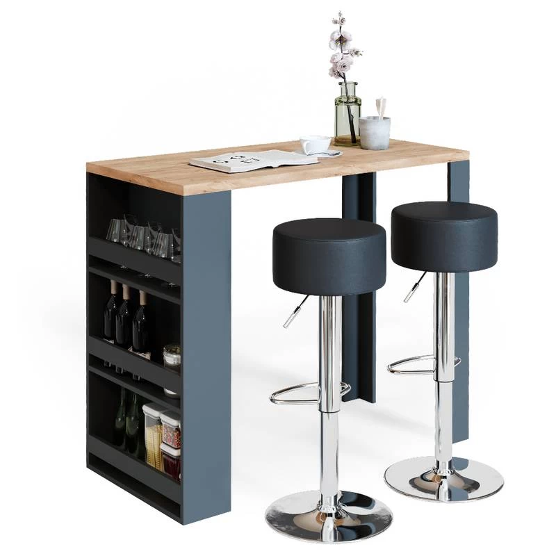 Table De Bar 117cm Anthracite/goldkraft 6 Table De Bar 117cm Anthracite/goldkraft – Image 4
