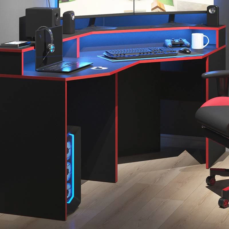 Bureau Ordinateur Kron Noir/rouge Set 5 6 Bureau Ordinateur Kron Noir/rouge Set 5 – Image 4