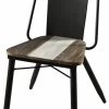 Lot De 2 Chaises En Acacia Et Acier Noir