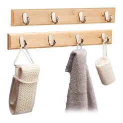 2x Porte-manteaux Patères 4 Crochets