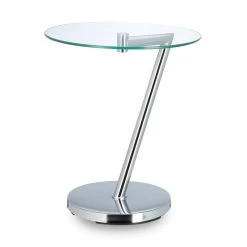 Table D’appoint Ronde En Verre Et Métal