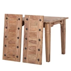 Table Bombay (avec Rallonges) -Mobilier Soldes esstisch bombay i mit ansteckplatten sheesham massiv natur 3469377