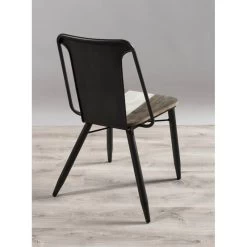Lot De 2 Chaises En Acacia Et Acier Noir -Mobilier Soldes f19d1ac5522044849ab057db605d5010