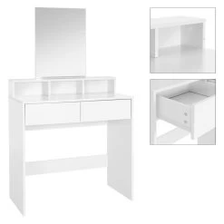 Coiffeuse + Miroir 80x40x140cm Blanc -Mobilier Soldes f1e2938dabca497e89202634893ac52b