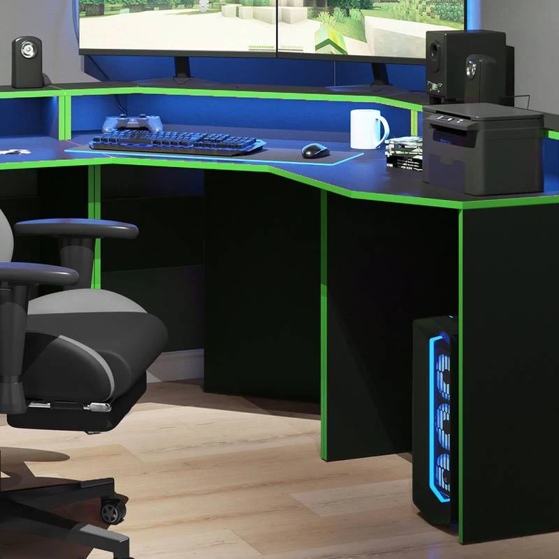 Bureau Ordinateur Kron Noir/vert Set 1 7 Bureau Ordinateur Kron Noir/vert Set 1 – Image 5