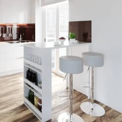 Table De Bar 117cm Blanche -Mobilier Soldes f81f24ae47204c6ab1a8b5e2a242e195