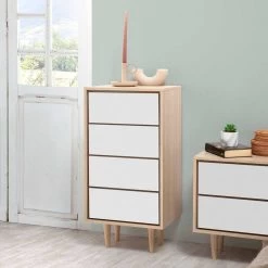 Chiffonnier Denia 4 Tiroirs -Mobilier Soldes fd96e9b16a974cd691980aff20a7cceb