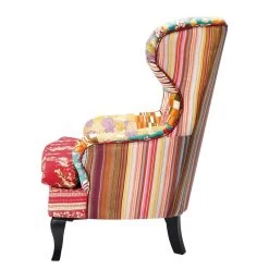 Fauteuil Wing Patchwork -Mobilier Soldes patchwork ohrensessel webstoff mehrfarbig 3588221