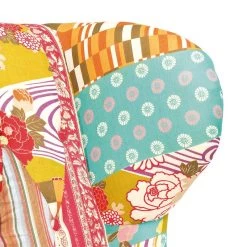 Fauteuil Wing Patchwork -Mobilier Soldes patchwork ohrensessel webstoff mehrfarbig 3588225