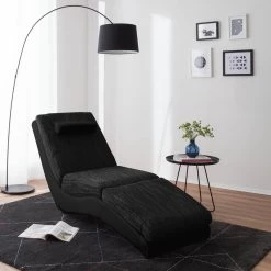 Chaise Longue De Relaxation Carson -Mobilier Soldes relaxliege carson kunstleder strukturstoff schwarz 4905260