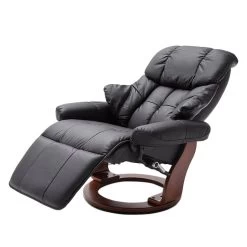 Fauteuil Relaxation Grunewald II -Mobilier Soldes relaxsessel grunewald ii echtleder kunstleder schwarz walnuss dekor 1474114