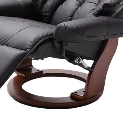Fauteuil Relaxation Grunewald II -Mobilier Soldes relaxsessel grunewald ii echtleder kunstleder schwarz walnuss dekor 1474118