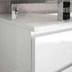 Bureau Paddington II -Mobilier Soldes schreibtisch paddington hochglanz weiss lackiert mit 1 container 3375777